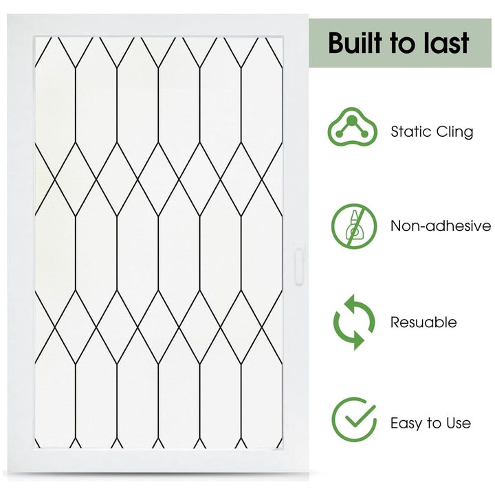 Coavas Window Films for Privacy, Frosted Glass Static Cling Window Stickers Non Adhesive, Decorative Window Coverings Sun Blocking Window Tint for Home Office Door 29.5 x 78.7 in, 75 x 200 cm - Just Closeouts Canada Inc.