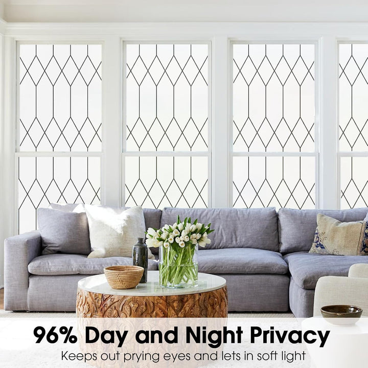 Coavas Window Films for Privacy, Frosted Glass Static Cling Window Stickers Non Adhesive, Decorative Window Coverings Sun Blocking Window Tint for Home Office Door 29.5 x 78.7 in, 75 x 200 cm - Just Closeouts Canada Inc.