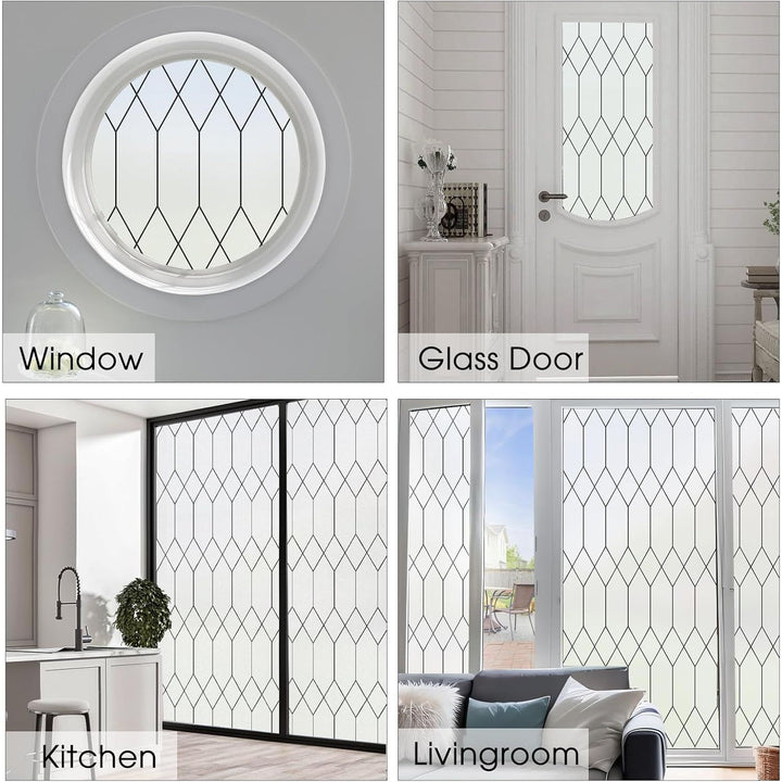 Coavas Window Films for Privacy, Frosted Glass Static Cling Window Stickers Non Adhesive, Decorative Window Coverings Sun Blocking Window Tint for Home Office Door 29.5 x 78.7 in, 75 x 200 cm - Just Closeouts Canada Inc.