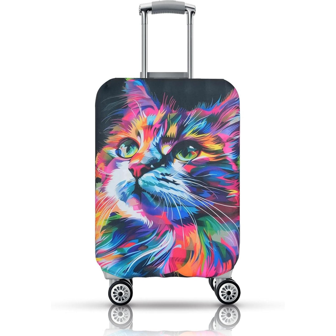 Colourful Cat-Print Stretch Luggage Cover, XL 29–32 in - Just Closeouts Canada Inc.