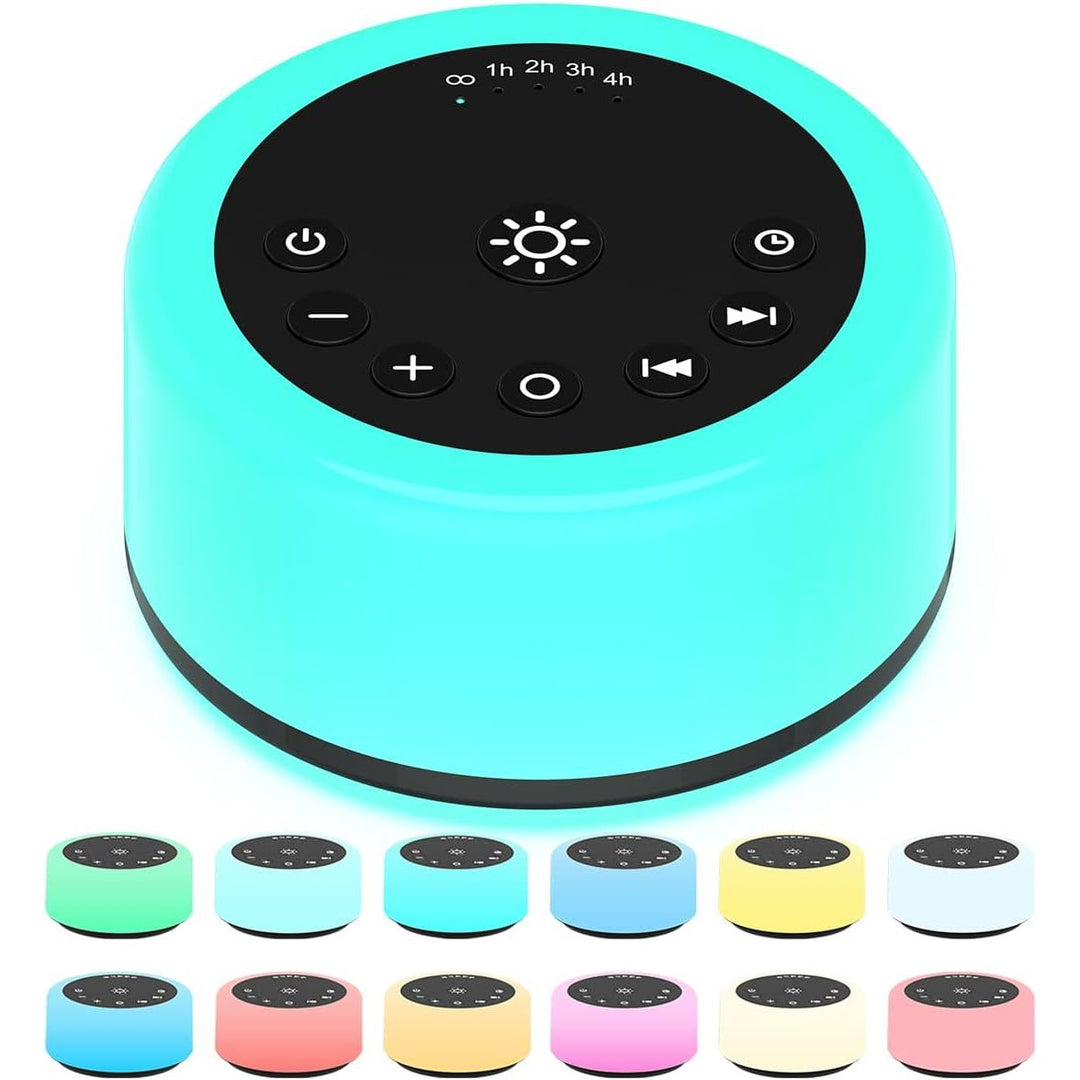 ColourNoise Sound Machines White Noise Machine 12 Colors Night Lights with 30 Soothing Sounds Sleep Machine with 5 Timers Portable for Home Travel and Office - Black - Just Closeouts Canada Inc.