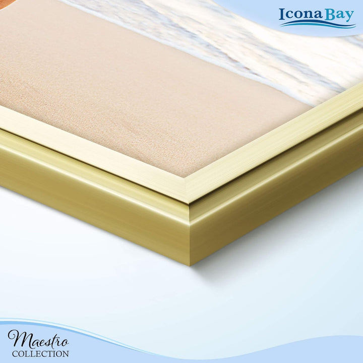 Combination Gold Picture Frames Set - 10 PC (Five 4x6, Three 5x7, Two 8x10), Classy Contemporary Style, Maestro Collection for Wall Gallery - Just Closeouts Canada Inc.00810023785620