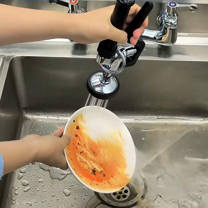 Commercial Faucet with Spray Valve 38" Wall Mount Commercial Kitchen Sink Faucet with Sprayer Pre Rinse Faucet with 10" Swing Spout Fit for Restaurant or Hotel Kitchen Sink - Just Closeouts Canada Inc.X003CLKCHL