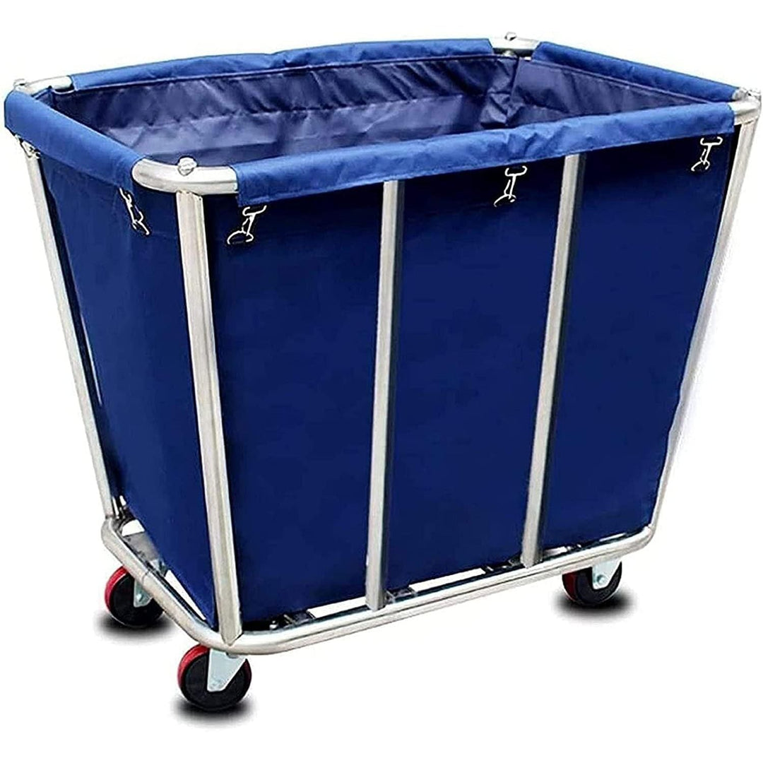 Commercial Laundry Cart with Wheels,350 L/10 Bushel Large Laundry Cart,Heavy Duty Stainless Steel Commercial Laundry Hampers Laundry Basket with Waterproof Lining,260 Lbs/120kg Load - Just Closeouts Canada Inc.