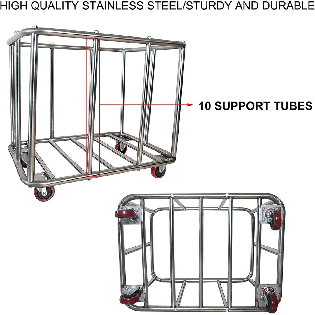 Commercial Laundry Cart with Wheels,400L Large Industrial Rolling Laundry Hamper,Home Heavy Duty Laundry Baskets with Stainless Steel Frame Detachable Lining, 130 Kg Load - Just Closeouts Canada Inc.