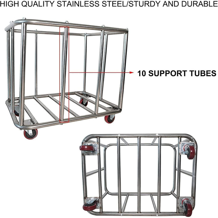 Commercial Laundry Cart with Wheels,400L Large Industrial Rolling Laundry Hamper,Home Heavy Duty Laundry Baskets with Stainless Steel Frame Detachable Lining, 130 Kg Load - Just Closeouts Canada Inc.