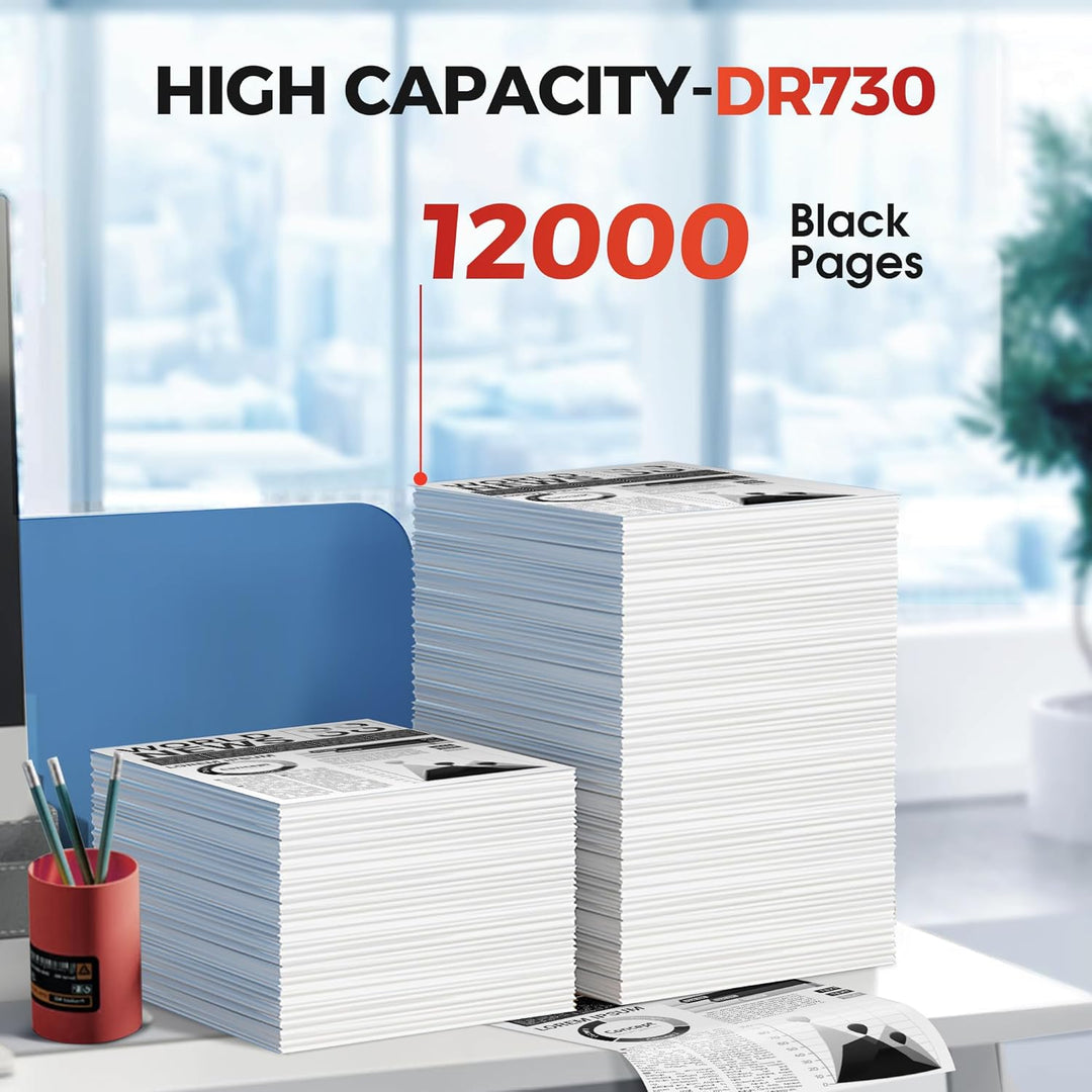 Compatible DR730 (Not Toner) Replacement for Brother Drum DR730 DR - 730 Compatible with MFC - L2750DW HL - L2370DW MFC - L2710DW HL - L2350DW DCP - L2550DW Printer (2 Pack, Black) - Just Closeouts Canada Inc.X004B5S9SV