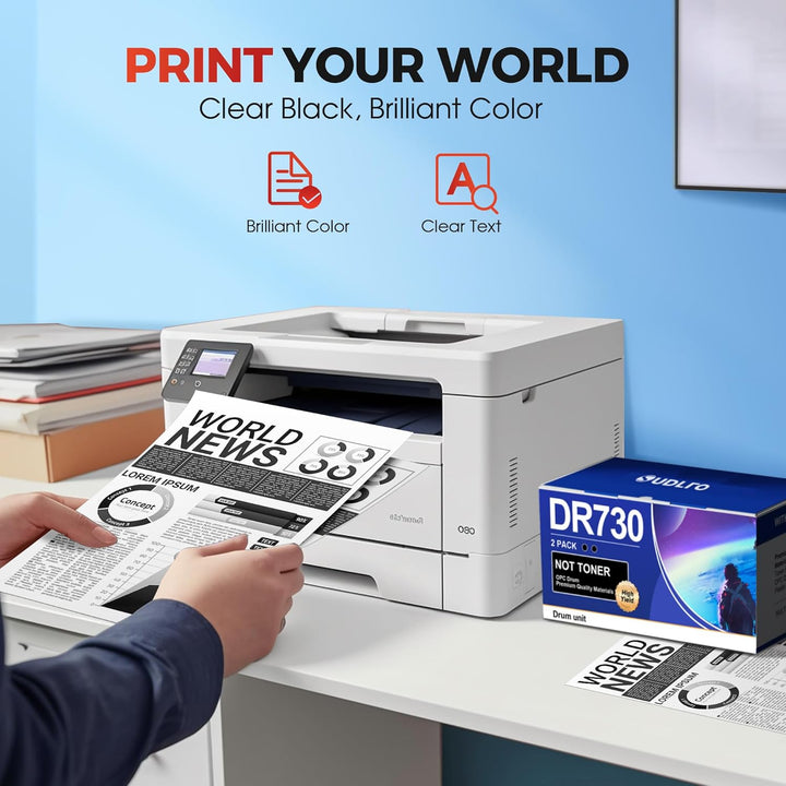Compatible DR730 (Not Toner) Replacement for Brother Drum DR730 DR - 730 Compatible with MFC - L2750DW HL - L2370DW MFC - L2710DW HL - L2350DW DCP - L2550DW Printer (2 Pack, Black) - Just Closeouts Canada Inc.X004B5S9SV