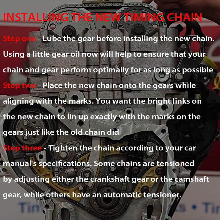 Compatible with Engine Timing Chain Kit With Chain Guide Tensioner Sprocket 12680750 94201S for Chevy GMC Pontiac Saab Saturn 2.0L 2.2L 2.4L L4 - Just Closeouts Canada Inc.