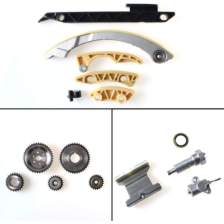 Compatible with Engine Timing Chain Kit With Chain Guide Tensioner Sprocket 12680750 94201S for Chevy GMC Pontiac Saab Saturn 2.0L 2.2L 2.4L L4 - Just Closeouts Canada Inc.
