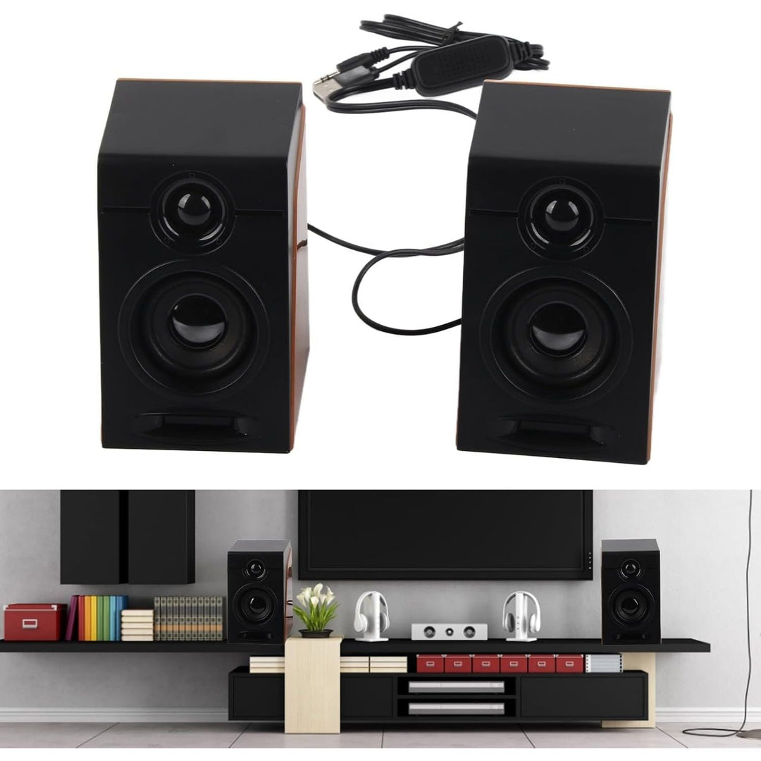 Computer Speakers, USB Powered Wired HiFi Stereo Sound PC Speakers Adjustable Volume with 3.5mm Cable, Desktop Speakers for TV Laptop Monitor - Just Closeouts Canada Inc.X0040V5IWL