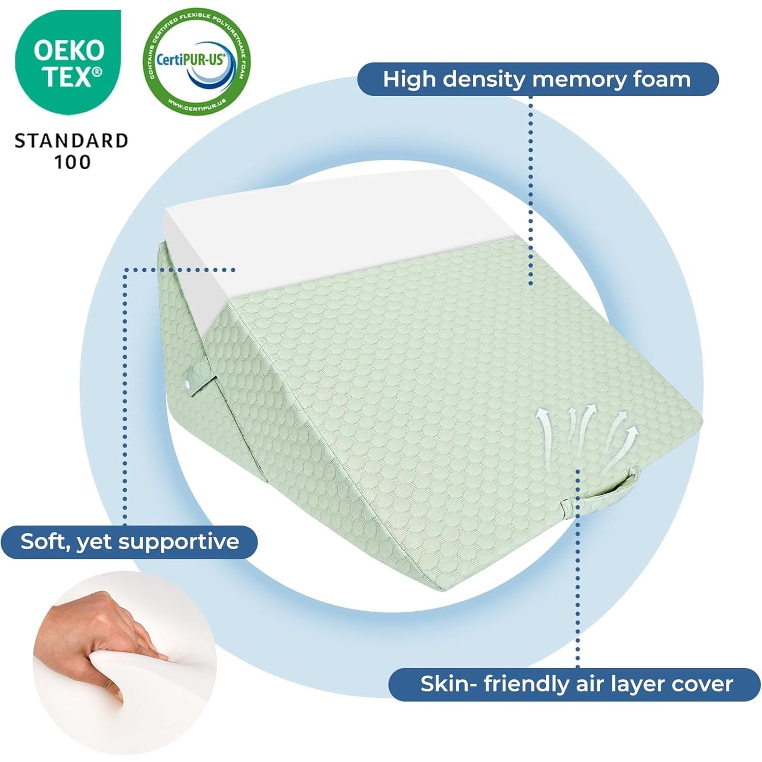 Bed Wedge Pillow For Sleeping, Air Layer Adjustable Wedge Pillow For - View #5