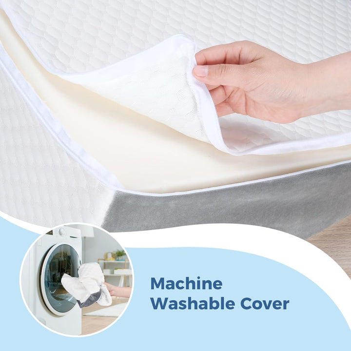 COOLBEBE Bed Wedge Pillow for Sleeping, Adjustable Folding Wedge for Snoring and After Surgery - 9 & 11 Inch, Elevated Triangle Pillow Back Pain Relief (Grey&White, 12Inch) - Just Closeouts Canada Inc.