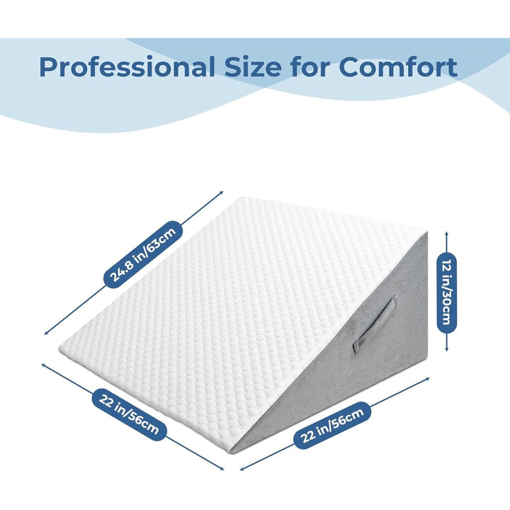 COOLBEBE Bed Wedge Pillow for Sleeping, Adjustable Folding Wedge for Snoring and After Surgery - 9 & 11 Inch, Elevated Triangle Pillow Back Pain Relief (Grey&White, 12Inch) - Just Closeouts Canada Inc.