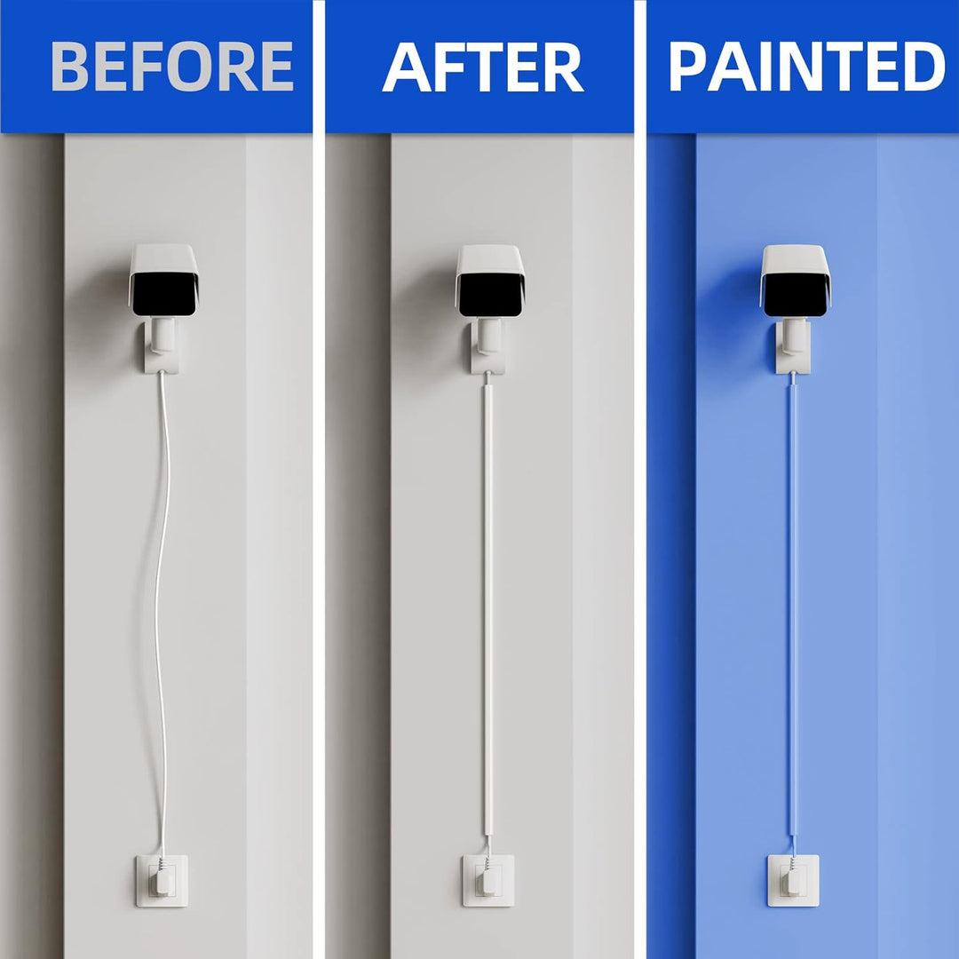 Cord Cover Wall, 142in One - Cord Channel Cord Hider Wall, Mini Size Wire Covers for Cords, Paintable Cable Concealer to Hide Speaker Wire, Ethernet Cable, 10X L14.2in W0.48in H0.3in, CC05 White - Just Closeouts Canada Inc.