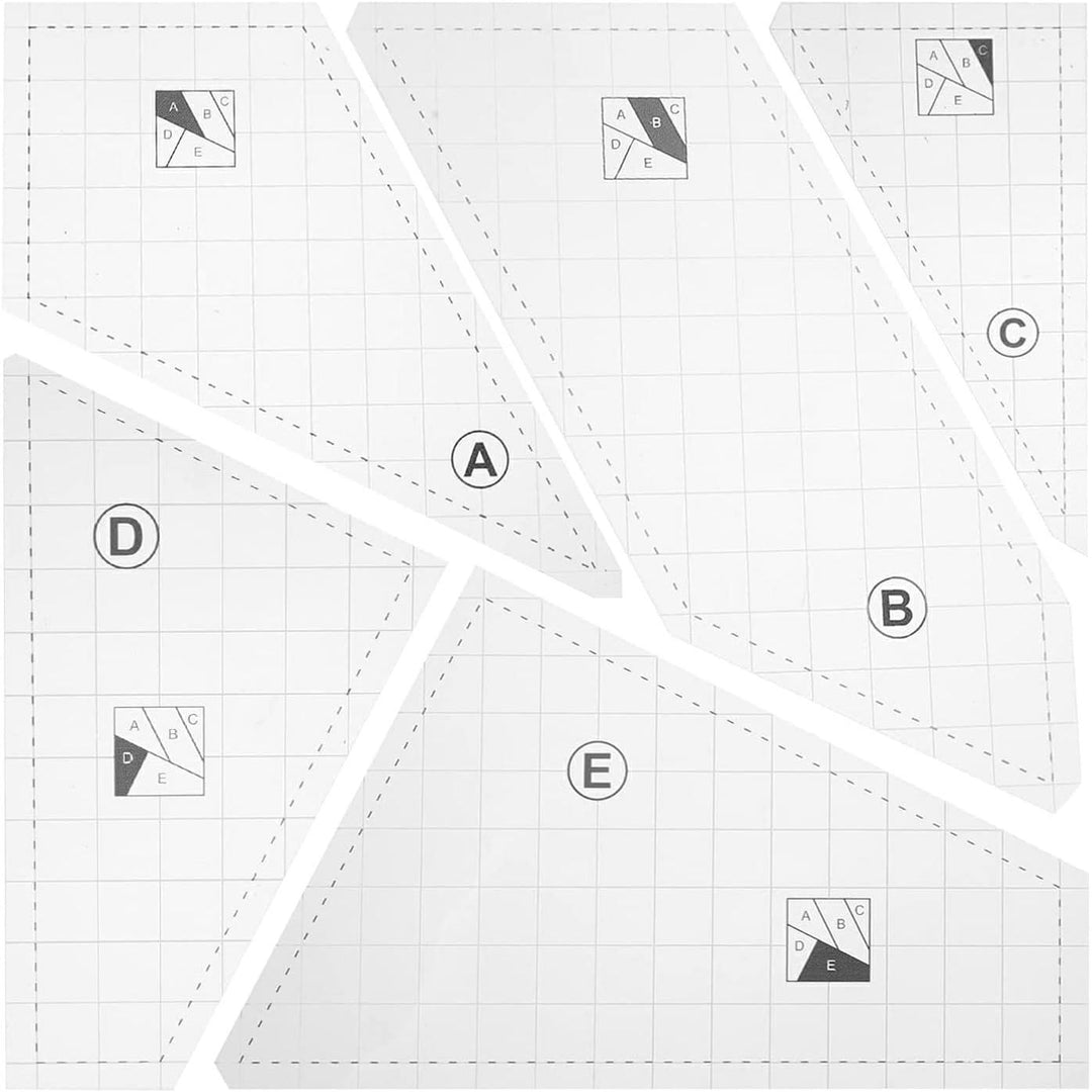 Crazy Quilting Template Set, Creative Transparent Sewing Machine Ruler, Non-Slip Hand Patchwork Ruler, Acrylic DIY Sewing Tools, Grids Scrap Templates, Quilt Rulers - Just Closeouts Canada Inc.