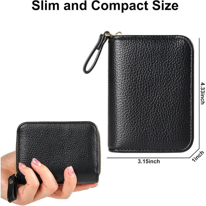 Credit Card Holder RFID Card Case Wallet, Small Accordion Zipper Card Case Holder, Card Organizer Case for Women Men, Black - Just Closeouts Canada Inc.