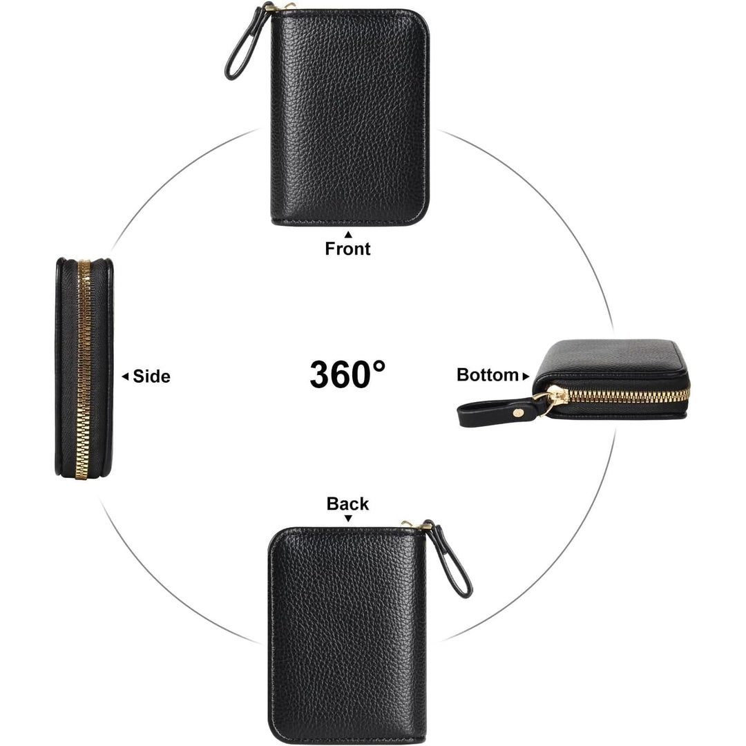 Credit Card Holder RFID Card Case Wallet, Small Accordion Zipper Card Case Holder, Card Organizer Case for Women Men, Black - Just Closeouts Canada Inc.