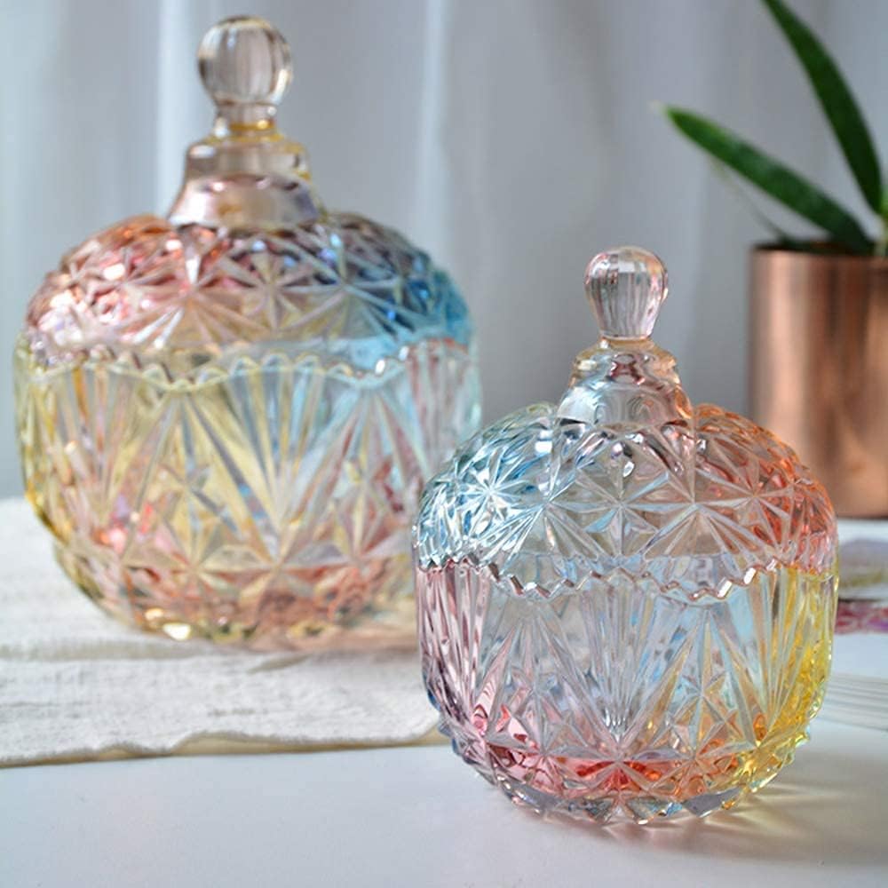 Crown Embossed Clear Glass Apothecary Jar with Lid, 9 oz - Just Closeouts Canada Inc.B096QFFRR2