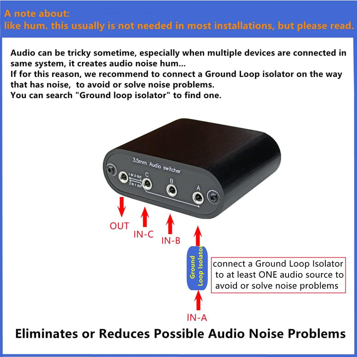 D3 3(1) - in - 1(3) - Out 3.5mm Stereo Audio Switch Source Input Signal switcher selector Splitter Box Mini - Just Closeouts Canada Inc.