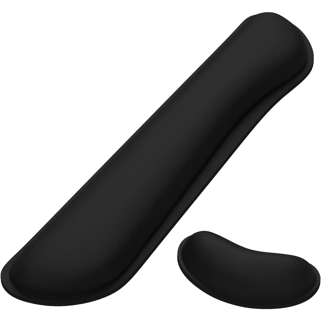 Dapesuom Enlarge Keyboard Wrist Rest Pad,Memory Foam Set Wrist Cushion Support for Easy Typing & Pain Relief,Mouse Wrist Pad,Anti - Slip Wrist Support for Gaming,Computer, Laptop, Office,Jet Black - Just Closeouts Canada Inc.