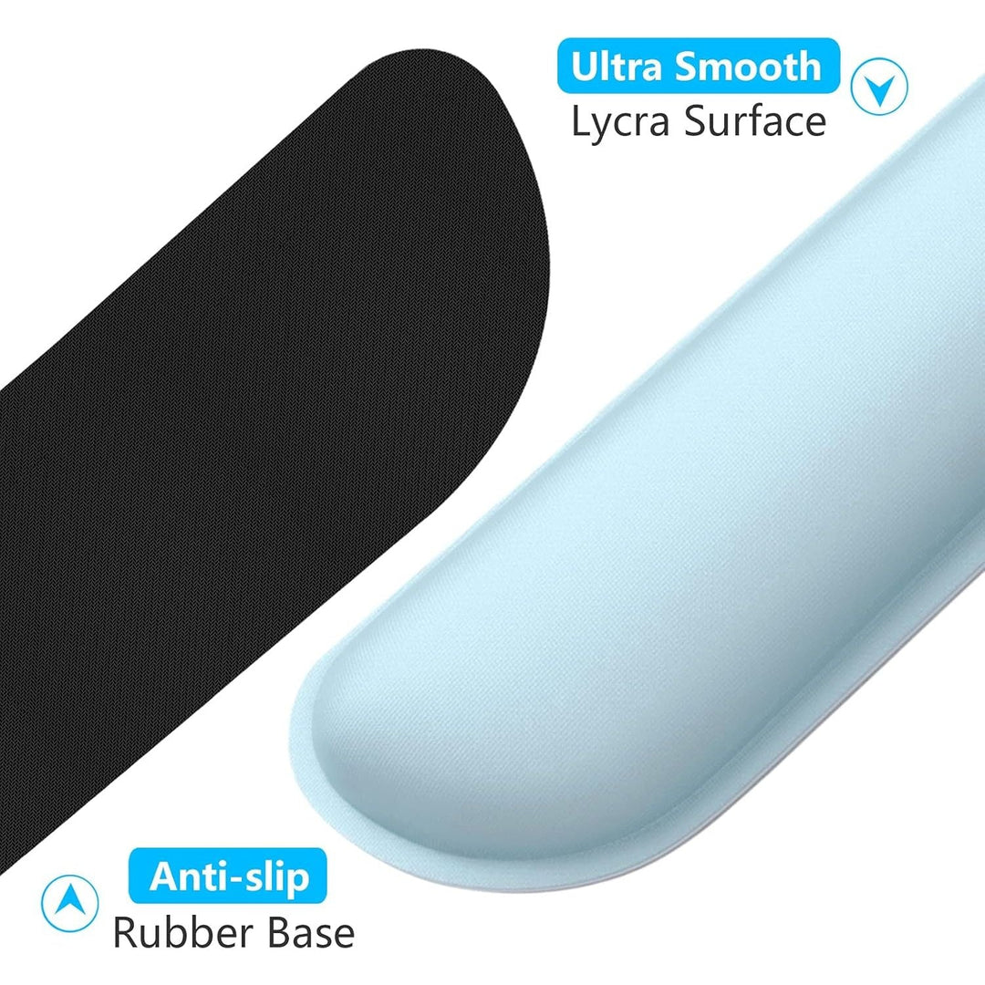 Dapesuom Enlarge Keyboard Wrist Rest Pad,Memory Foam Set Wrist Cushion Support for Easy Typing & Pain Relief,Mouse Wrist Pad,Anti - Slip Wrist Support for Gaming,Computer, Laptop, Office,Sky Blue - Just Closeouts Canada Inc.