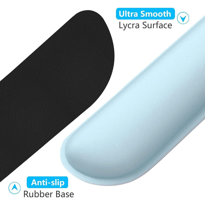 Dapesuom Enlarge Keyboard Wrist Rest Pad,Memory Foam Set Wrist Cushion Support for Easy Typing & Pain Relief,Mouse Wrist Pad,Anti - Slip Wrist Support for Gaming,Computer, Laptop, Office,Sky Blue - Just Closeouts Canada Inc.