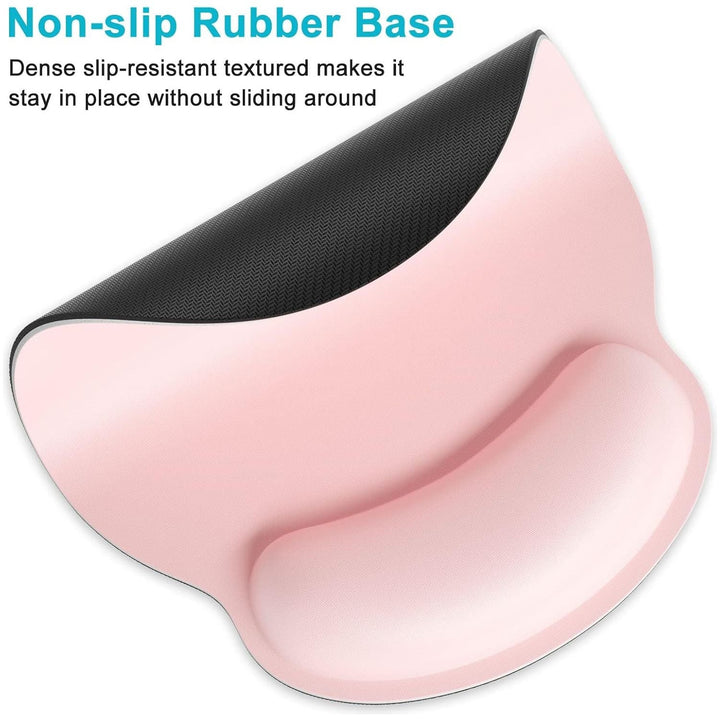 Dapesuom Ergonomic Mouse Pad with Wrist Rest Support, Memory Foam Computer Mouse Pads for Wireless Mouse, Cut Gaming Mouse Mat with Non - Slip Base, Pain Relief Mousepad for Laptop Desk Work Women, Pink - Just Closeouts Canada Inc.