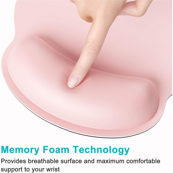 Dapesuom Ergonomic Mouse Pad with Wrist Rest Support, Memory Foam Computer Mouse Pads for Wireless Mouse, Cut Gaming Mouse Mat with Non - Slip Base, Pain Relief Mousepad for Laptop Desk Work Women, Pink - Just Closeouts Canada Inc.