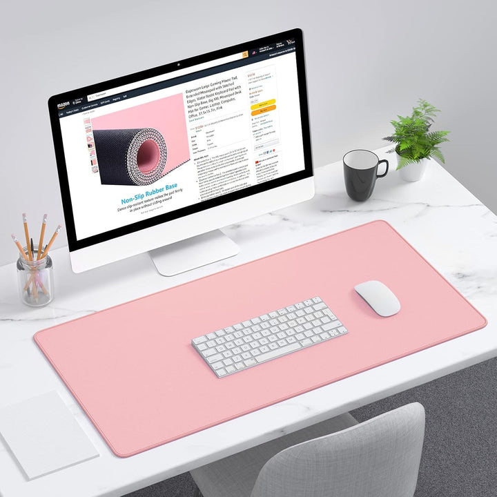 Dapesuom Large Gaming Mouse Pad, Extended Mousepad with Stitched Edges, Water Resist Keyboard Pad with Non - Slip Base, Big XXL Mousepad Desk Mat for Gamer, Laptop, Computer, Office, 31.5x15.7in, Pink - Just Closeouts Canada Inc.