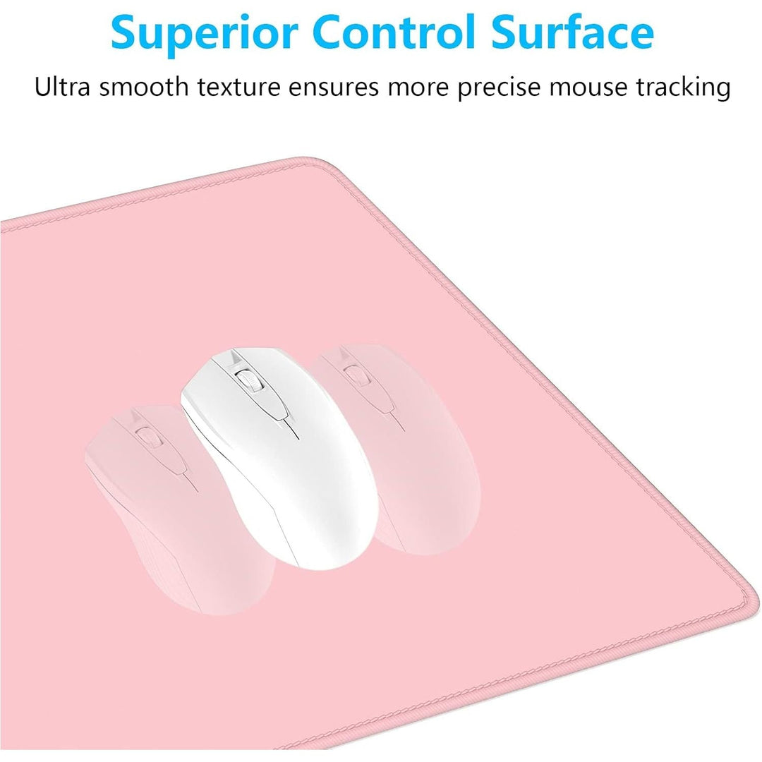 Dapesuom Large Gaming Mouse Pad, Extended Mousepad with Stitched Edges, Water Resist Keyboard Pad with Non - Slip Base, Big XXL Mousepad Desk Mat for Gamer, Laptop, Computer, Office, 31.5x15.7in, Pink - Just Closeouts Canada Inc.