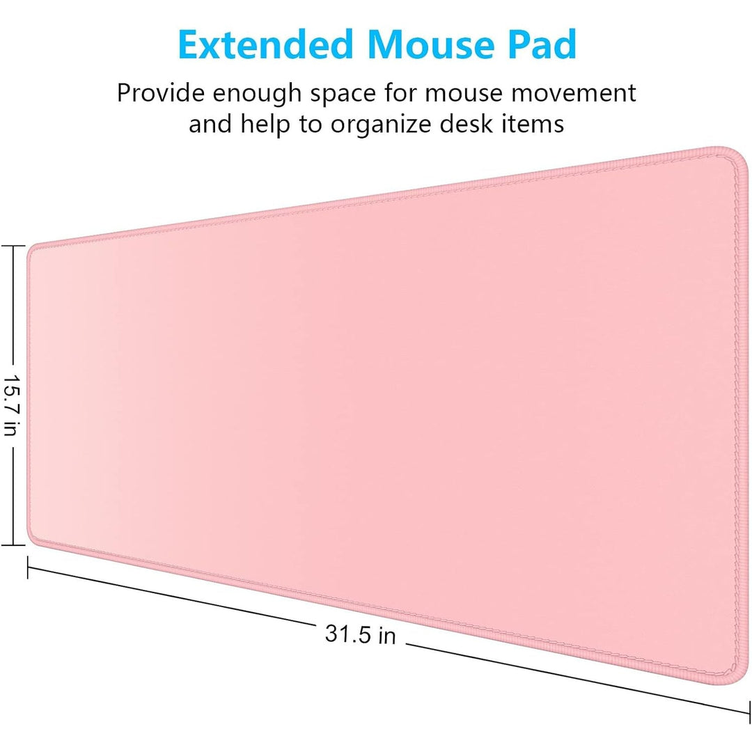 Dapesuom Large Gaming Mouse Pad, Extended Mousepad with Stitched Edges, Water Resist Keyboard Pad with Non - Slip Base, Big XXL Mousepad Desk Mat for Gamer, Laptop, Computer, Office, 31.5x15.7in, Pink - Just Closeouts Canada Inc.
