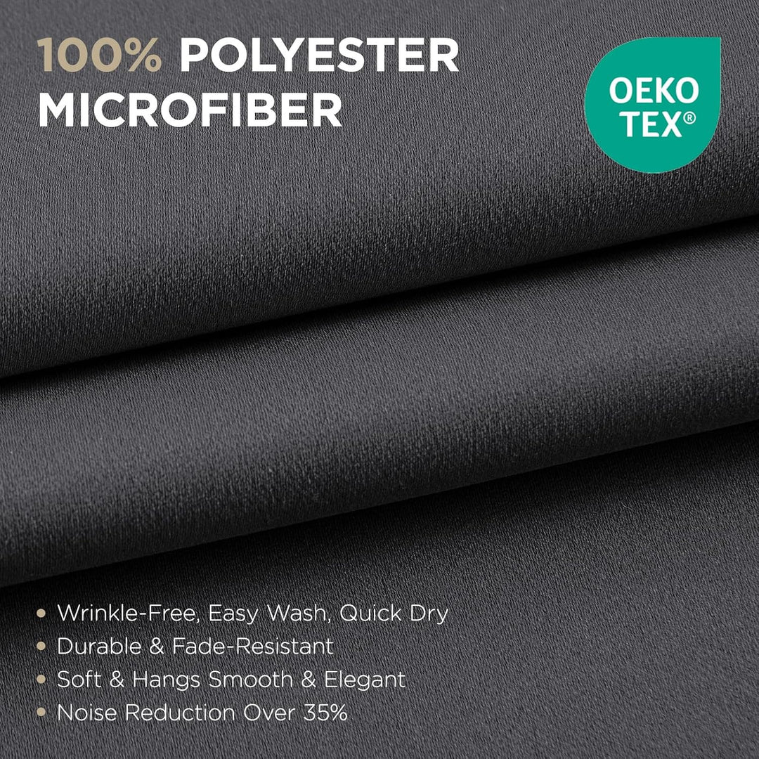 Dark Grey Blackout Grommet Curtains, 2 Panels, 42 x 72 in - Just Closeouts Canada Inc.X003RDQGIN