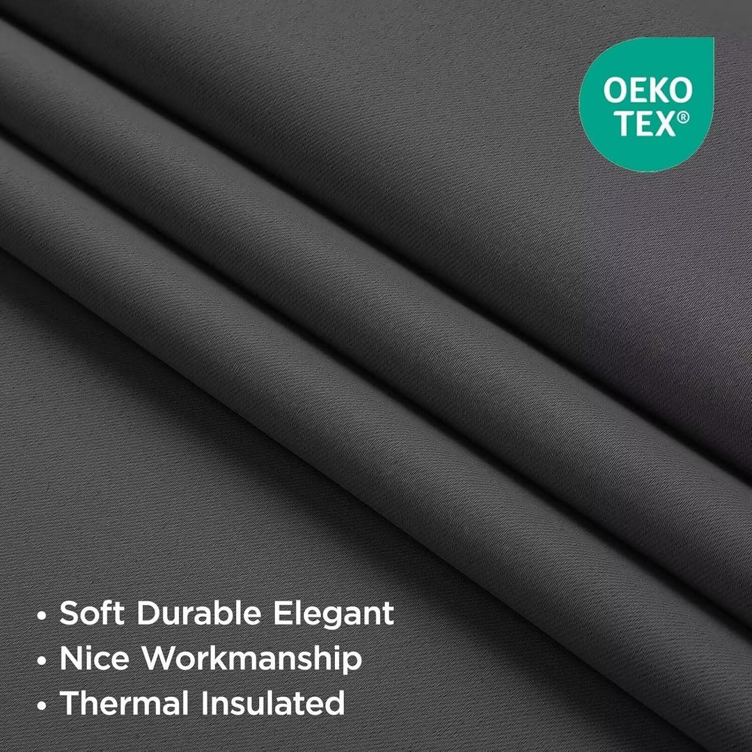 Dark Grey Blackout Grommet Curtains, 2 Panels, 52 x 95 in - Just Closeouts Canada Inc.X0040GAJT3