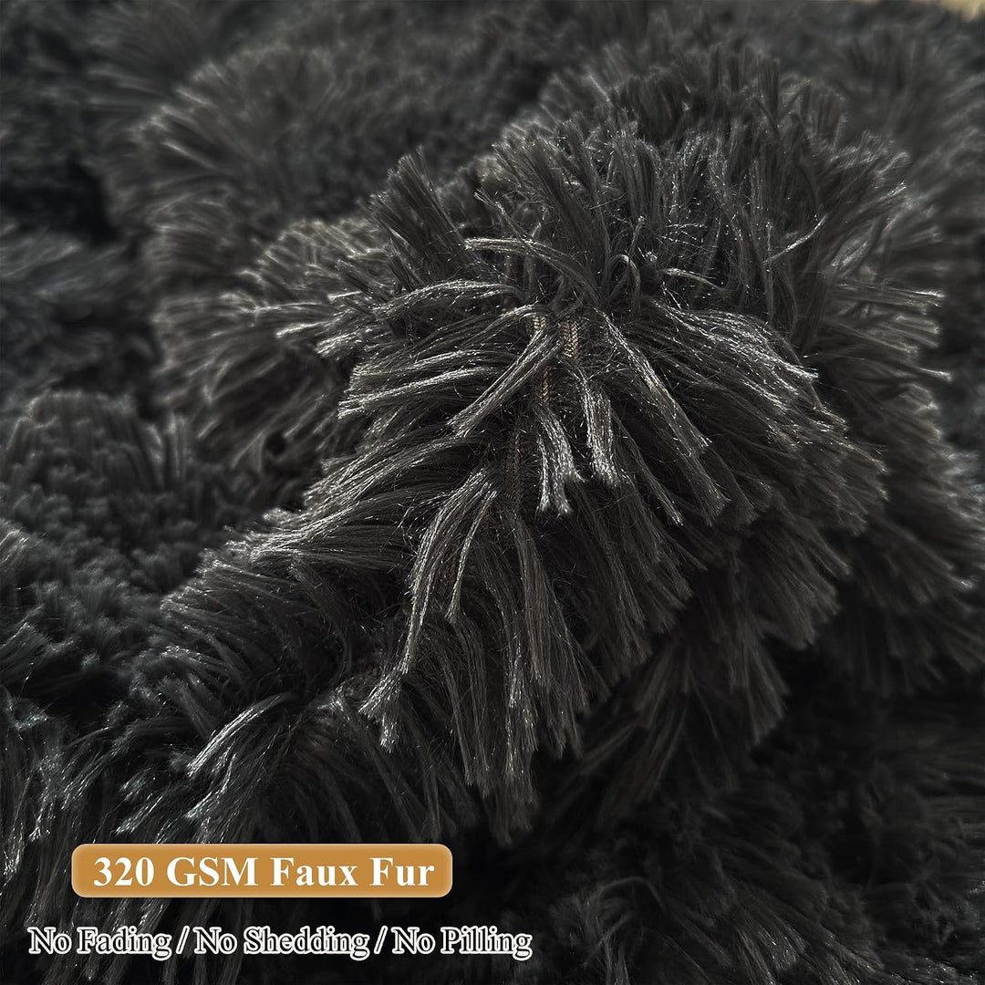 Dark Grey Plush Faux Fur Bean Bag Cover, Large 38 x 38 x 40 in - Just Closeouts Canada Inc.X0049A7LJ1
