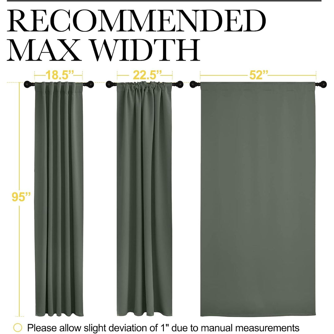Dark Mallard Room-Darkening Rod-Pocket Curtains, 52 x 95 in, 2 Panels - Just Closeouts Canada Inc.