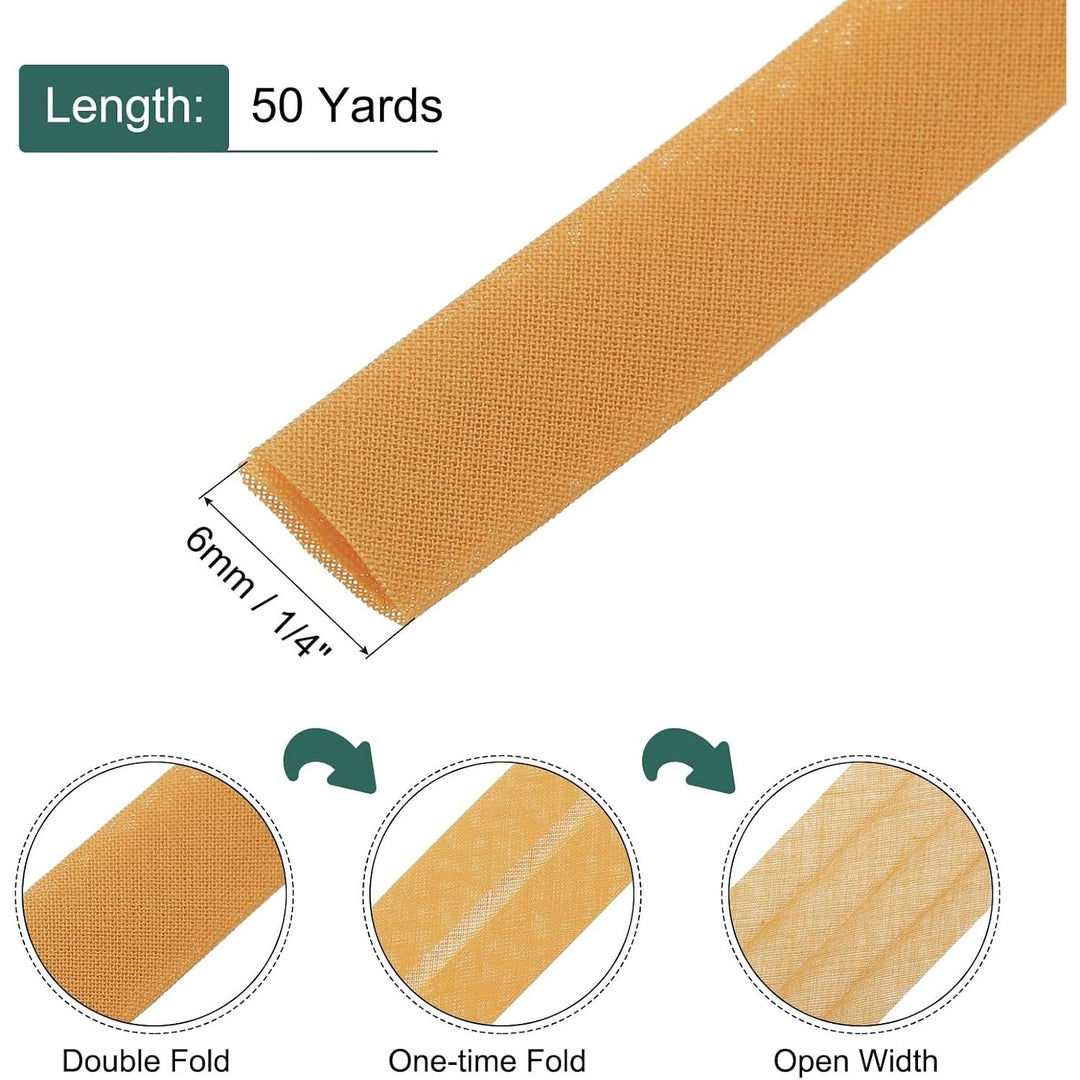 Dark Yellow Double-Fold Bias Tape, 1/4 in x 50 yd - Just Closeouts Canada Inc.