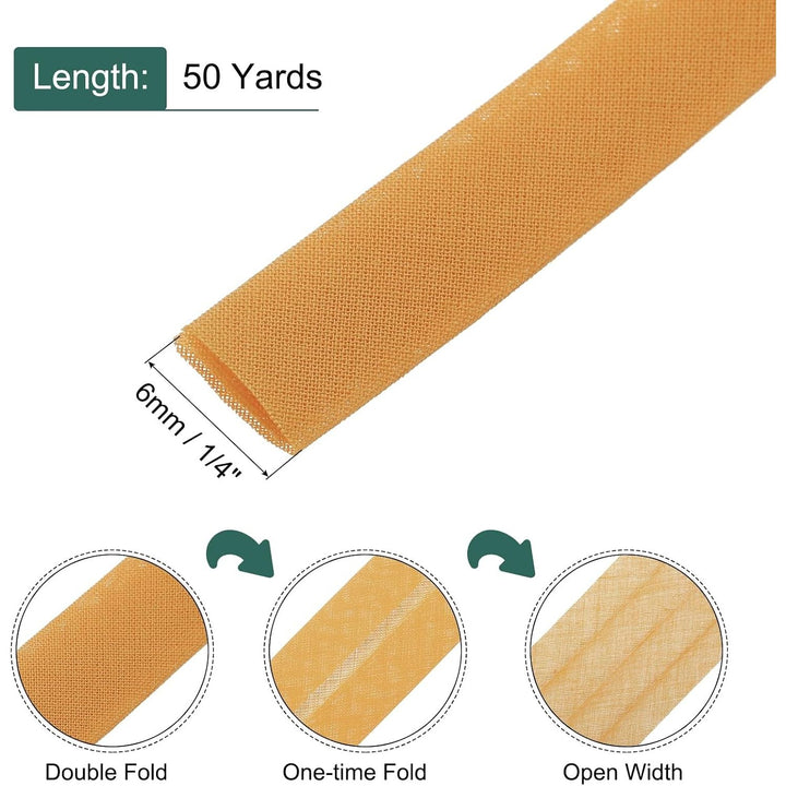 Dark Yellow Double-Fold Bias Tape, 1/4 in x 50 yd - Just Closeouts Canada Inc.