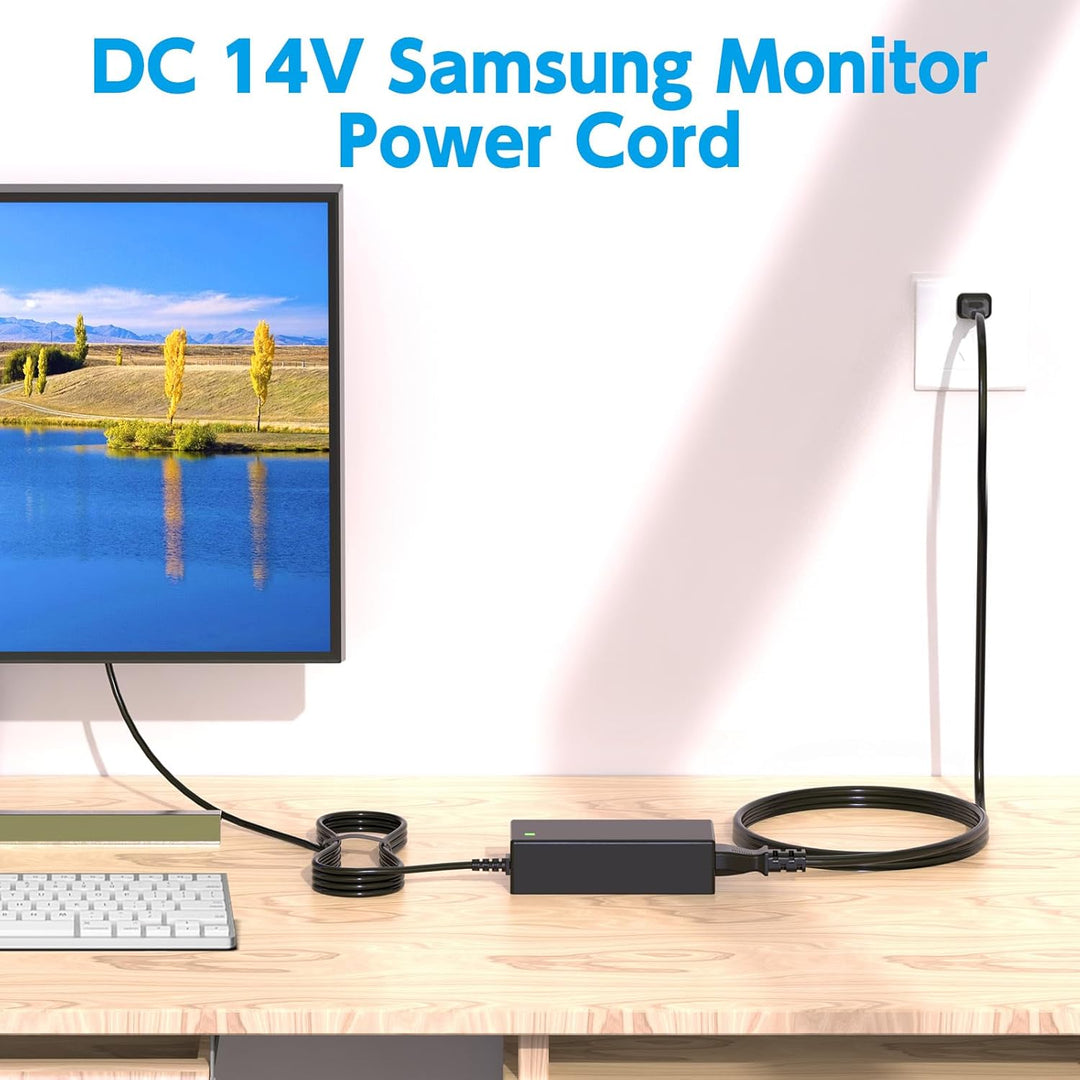 DC 14V Power Cord for Samsung 15" 17" 18" 19" 20" 22" 23" 24" 27" 28" 29" 32" Monitor, Samsung SyncMaster CF390 S27D360H C24F390FHN P2770 S22A350H S22D300HY Screen TFT LED LCD Monitor Power Supply - Just Closeouts Canada Inc.