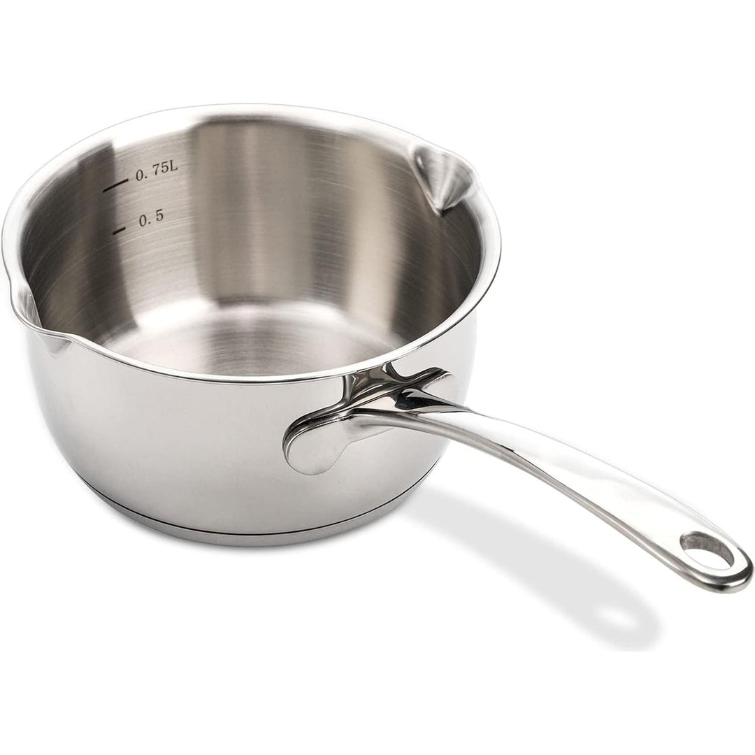 DEAYOU 18/10 Stainless Steel Butter Warmer Pan, 0.8 - Quart Measuring Saucepan with Dual Pour Spout, Small Milk Butter Melting Pot, Induction Heavy Bottom Sauce Pan for Stove Top, Soup, Chocolate, 25OZ - Just Closeouts Canada Inc.