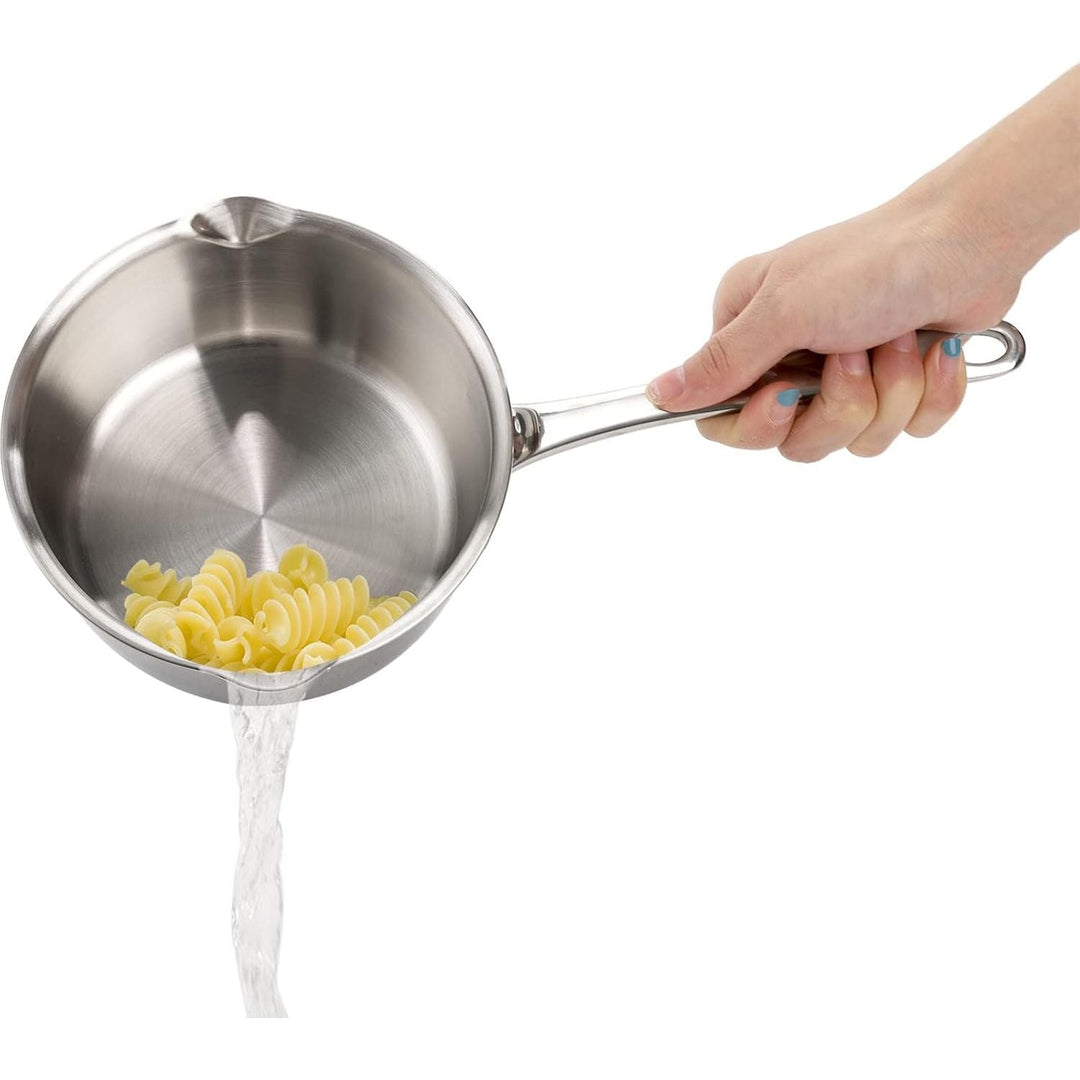 DEAYOU 18/10 Stainless Steel Butter Warmer Pan, 0.8 - Quart Measuring Saucepan with Dual Pour Spout, Small Milk Butter Melting Pot, Induction Heavy Bottom Sauce Pan for Stove Top, Soup, Chocolate, 25OZ - Just Closeouts Canada Inc.