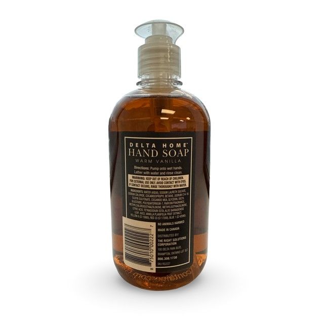 Delta Home Hand Soap, Warm Vanilla, 473ml - Just Closeouts Canada Inc.