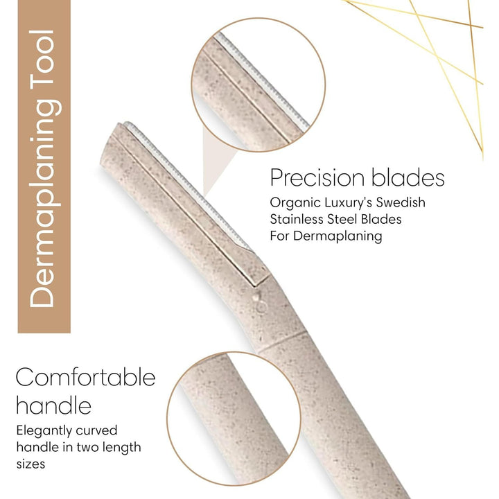 Dermaplane Face Razor Tool - Biodegradable- Swedish Stainless Steel-For exfoliation and Hair removal- Men and Woman -12 pc. Organic Luxury - Just Closeouts Canada Inc.628942953255