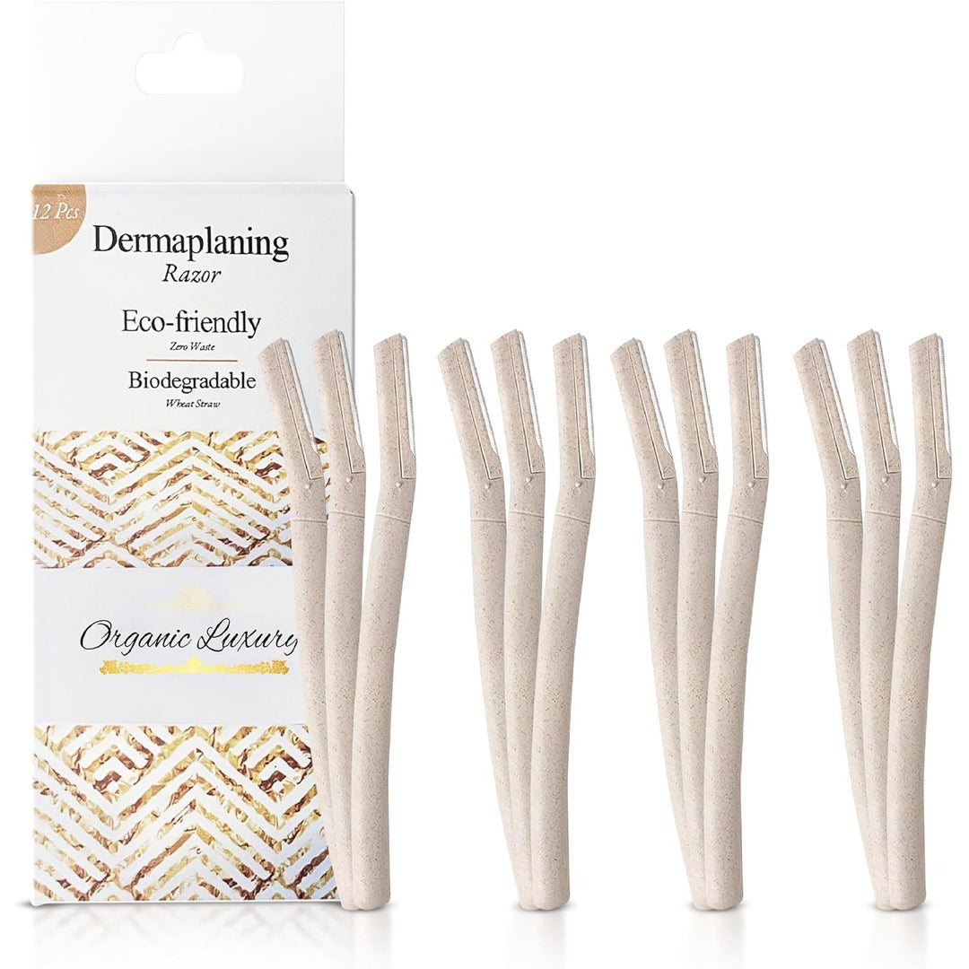 Dermaplane Face Razor Tool - Biodegradable- Swedish Stainless Steel-For exfoliation and Hair removal- Men and Woman -12 pc. Organic Luxury - Just Closeouts Canada Inc.628942953255