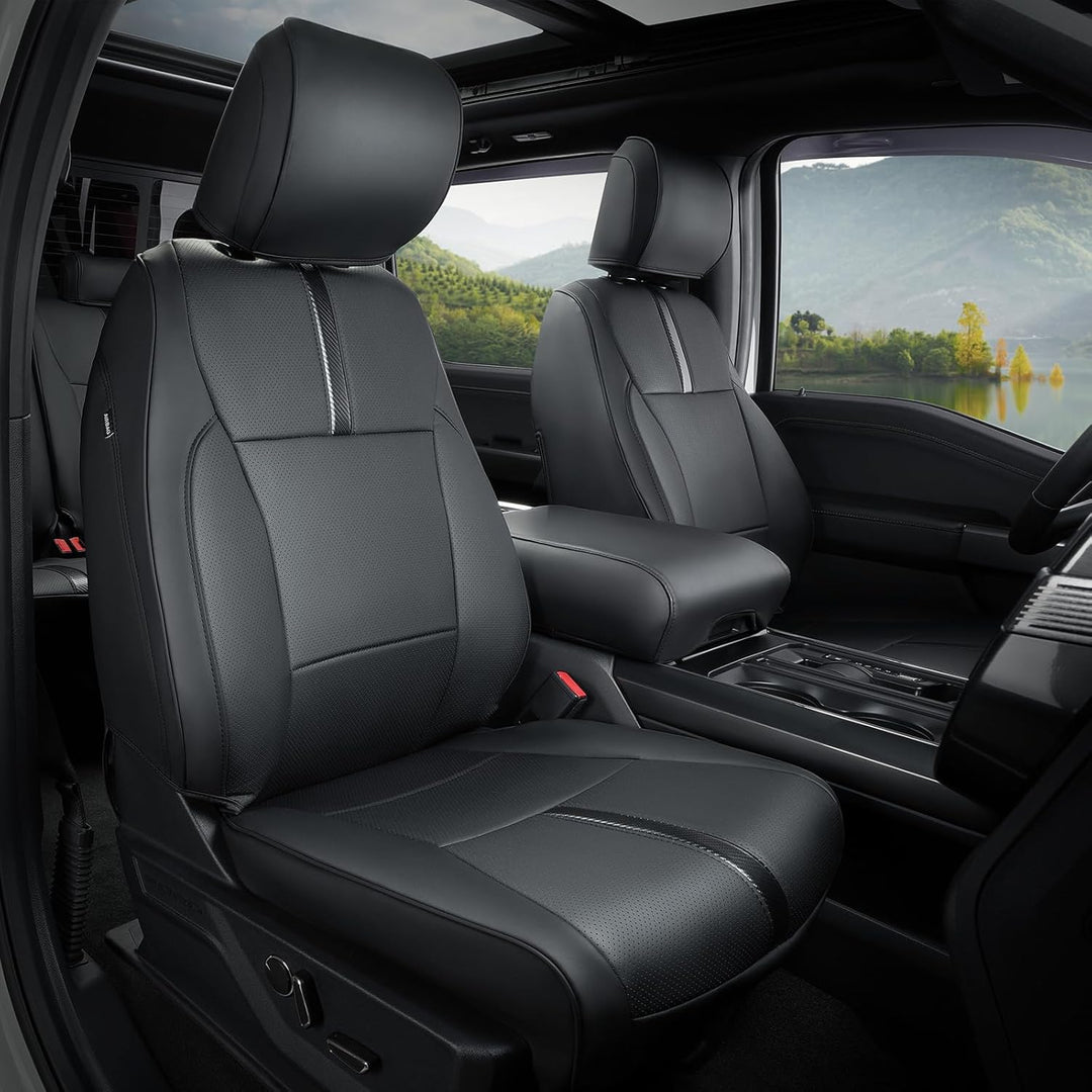 DiffCar for Ford F150 Seat Covers 2021 2022 2023 2024 2025,Full Set Leather Waterproof Black Trucks Pickup Seat Covers Custom Fit for Ford F150 Accessories,Car Seat Cover for SuperCrew/CrewCab(XL,XLT) - Just Closeouts Canada Inc.