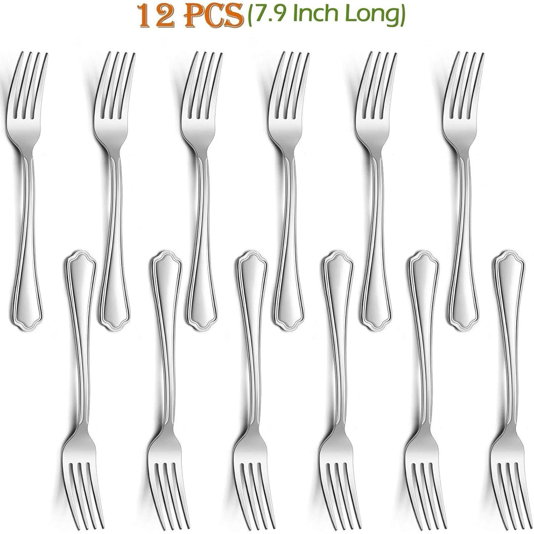Dinner Forks Set of 12, E - far 7.9 Inch Stainless Steel Forks for Home, Kitchen or Restaurant, Non - toxic & Mirror Polished, Easy to Clean & Dishwasher Safe - Just Closeouts Canada Inc.