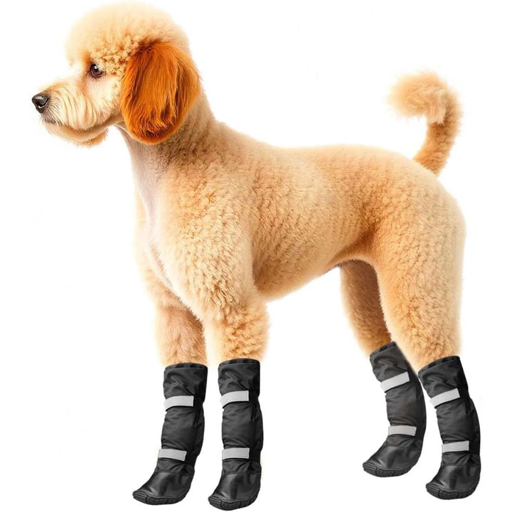 Dog Boots for Small Medium Dogs, 4 Pcs Size 2(S), Waterproof Rain Booties, Anti - Slip Winter Doggy Boots, Walking Doggie Shoes for Summer Hot Pavement Paw Protectors, Adjustable, Black - Just Closeouts Canada Inc.X002KZNRRR