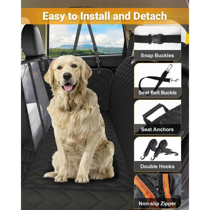Dog Car Seat Cover, 600D Waterproof Bench Rear Seat Cover Nonslip Dog Hammock Anti - Scratch Rear Seat Protector for Pet with Mesh Viewing Window for Car SUV Truck (137 x 147cm) - Just Closeouts Canada Inc.X004GRM7OV
