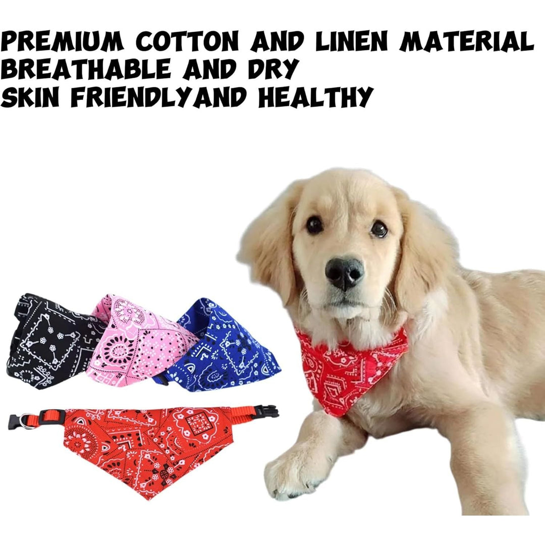 Dog Collar, 4 - Piece Set with Adjustable Buckle Dog Strap, Washable Dog Bandage Collar, Pet Bib (L) - Just Closeouts Canada Inc.