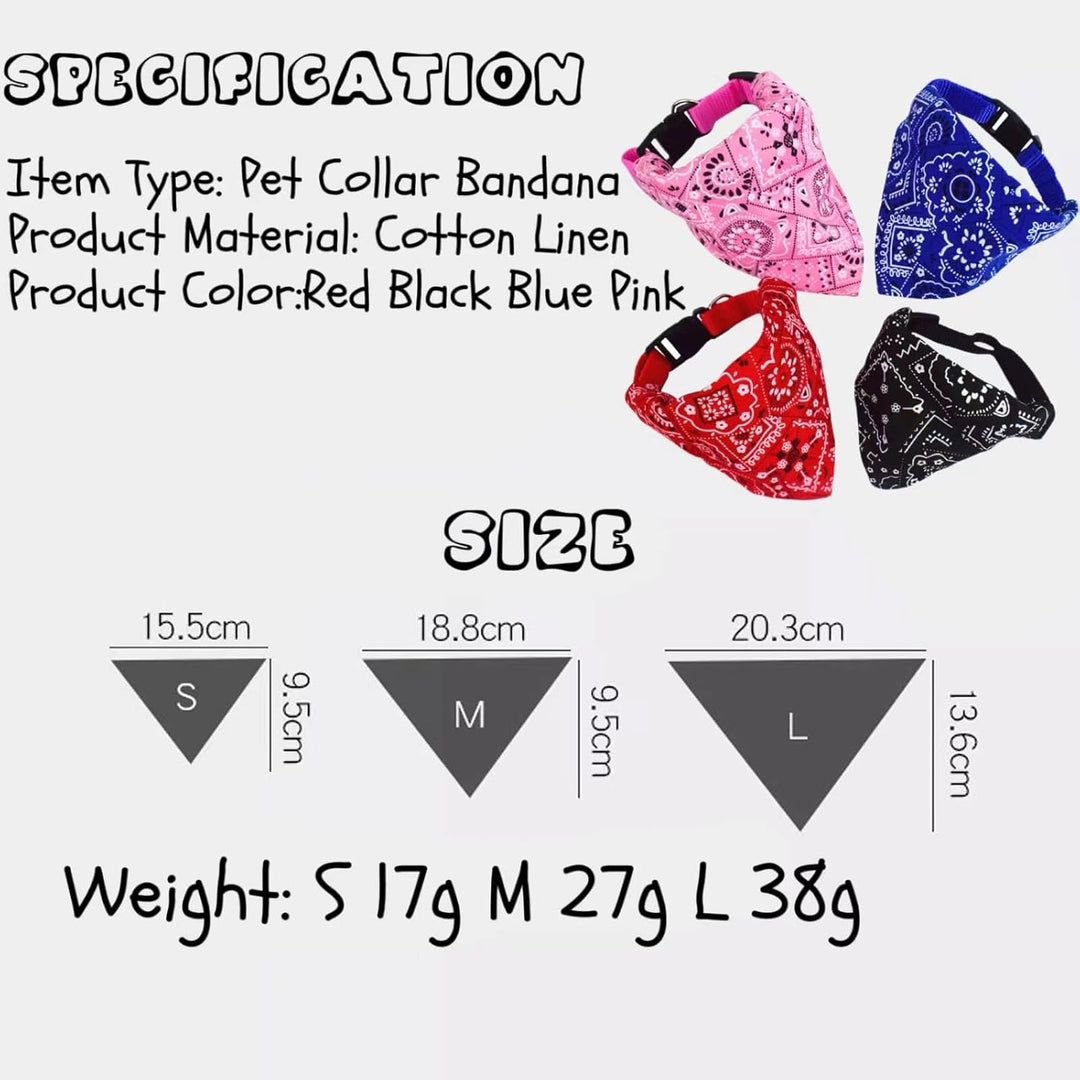 Dog Collar, 4 - Piece Set with Adjustable Buckle Dog Strap, Washable Dog Bandage Collar, Pet Bib (L) - Just Closeouts Canada Inc.